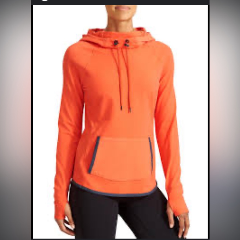Athleta Women's Sentry Hoodie Orange Gray Size XS